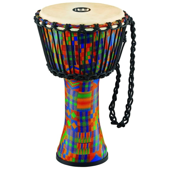 MEINL Rope Tuned Djembe with Synthetic Shell and Goat Skin Head 8 in. Kenyan Quilt