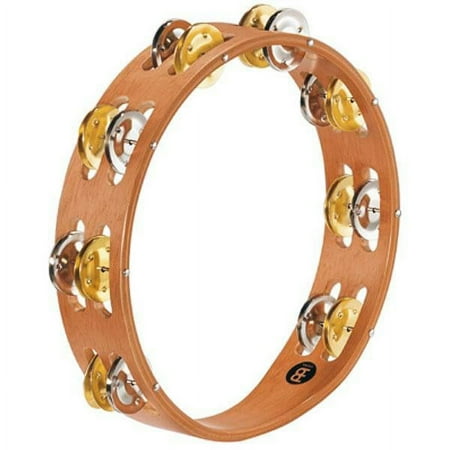 Meinl 10" Recording Combo Wood Tambourine with Double Row Jingles, Super Natural