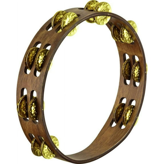 Meinl Percussion TA2V-WB Walnut Brown Vintage Tambourine, 2 Rows