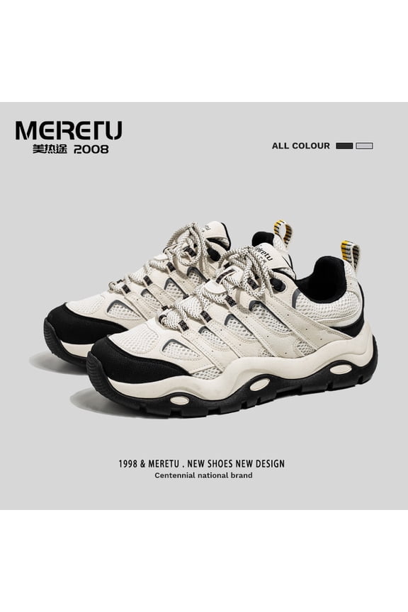 Meiretu Model 965 Men'S Chunky Sneakers 2026 | EVA Upper, PVC Sole, Lace Closure, Round Toe, Low Top，Spring Urban Street Style Platform Shoes, Thick Sole Height Increase, Casual Sports Shoes