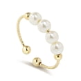 thumbnail image 1 of Meissa Gold Tone Adjustable Band Pearl Statement Ring with Smooth Round Beads, Classic Fashion Ring for Women, 1 of 7