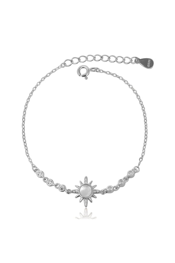 Minimalist Celestial Bracelet with Shimmering Bezel Stones, Adjustable Fine Chain Fashion Jewelry