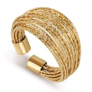 Meissa Sparkly Multi-Strand Gold Thumb Ring, Hypoallergenic Stainless Steel Open Statement Ring, 14K Gold Plated Adjustable Cuff Ring for Women Birthday Daily Wear