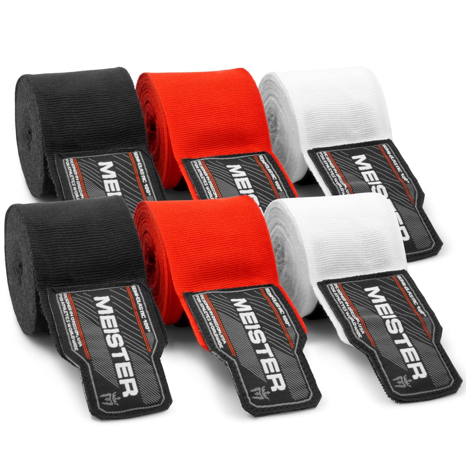 Meister 180" Semi-Elastic MMA Hand Wraps (Pair) - 3 Pack