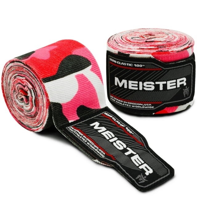 Meister Bandes Semi-Élastiques Pour Boxe Et MMA - Lot De 3 Paires 180 Pouces (457 Cm), Protection Mains Et Poignets