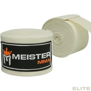 Meister ELITE 180" Premium Adult Hand Wraps for MMA & Boxing (Pair) - Vintage Ivory