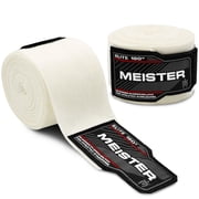 Meister ELITE 180" Premium Adult Hand Wraps for MMA & Boxing Pair - Vintage Ivory