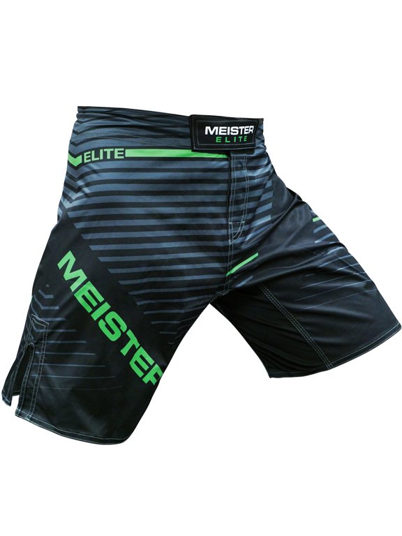 ELITE FLEX Fighter Board Shorts for MMA Training and Gym Workouts - Livewire Green - Small (30-31)