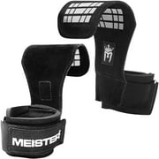 Meister Elite Leather Weight Lifting Grips w/ Gel Padding Pair