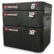 Meister PROFOAM  Plyo Boxes - Foam Plyometric Jump Boxes for Professional Gyms - Black - 3 Box Set 18", 12", 6"