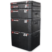 Meister PROFOAM  Plyo Boxes - Foam Plyometric Jump Boxes for Professional Gyms - Black - 5 Box Set 24, 18, 12, 6, 3