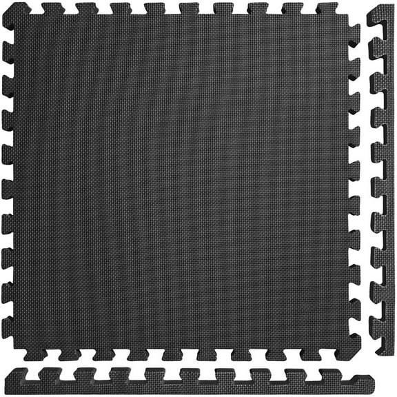 Meister X-THICK 1.5" Interlocking EVA Foam Mats - 2X Cushion for Wrestling, MMA Takedowns & Gymnastics - 2'x2' Tiles - Black - 36 Tiles (144 Sqft)