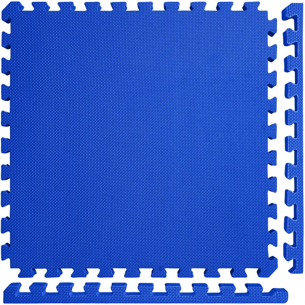 Meister X-THICK 1.5" Interlocking EVA Foam Mats - 2X Cushion for Wrestling, MMA Takedowns & Gymnastics - 2'x2' Tiles - Blue - 16 Tiles (64 Sqft)