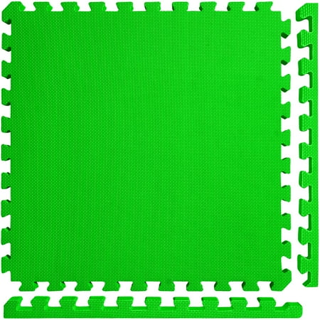 Meister X-THICK 1.5" Interlocking EVA Foam Mats - 2X Cushion for Wrestling, MMA Takedowns & Gymnastics - 2'x2' Tiles - Green - 36 Tiles (144 Sqft)
