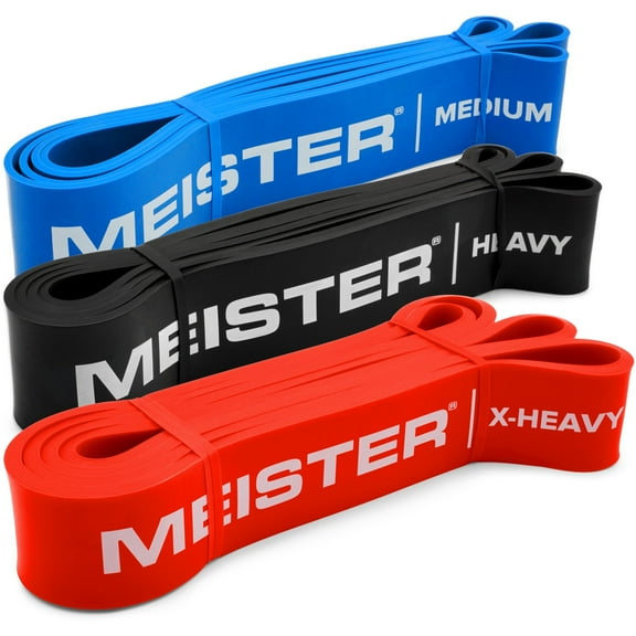 Meister XBand Comfort Width Resistance Band - 41" x 2" - Heavy 3 Band Set