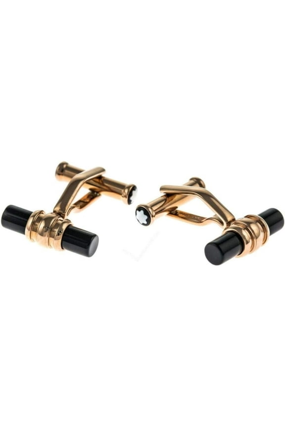 Meisterstuck Gold-Tone Onyx Cufflinks 113395