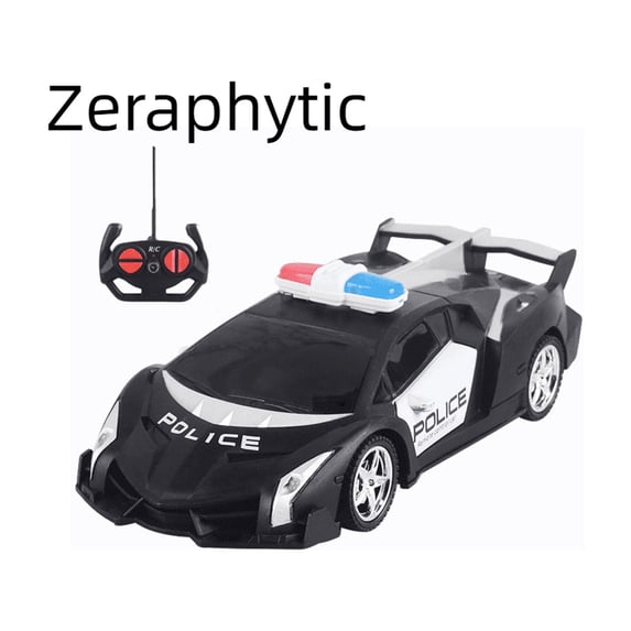 Zeraphytic 1:20 Scale RC Drift Car Police Model with LED Lights Remote Control Vehicle Requires 5 AA Batteries for Indoor Outdoor Racing