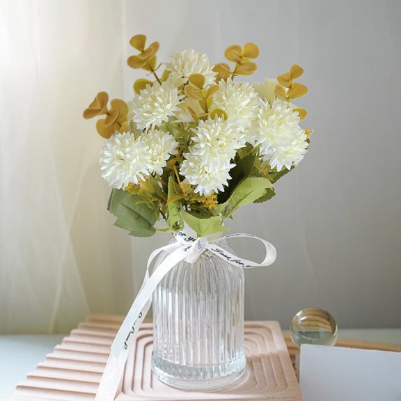 Meitianfacai 11.8 Inch Artificial Flowers for Home & Office - UV Resistant Plastic Flowers - Waterproof & Fade Resistant Fake Flowers - Decorative Floral Arrangement (Without Vase)