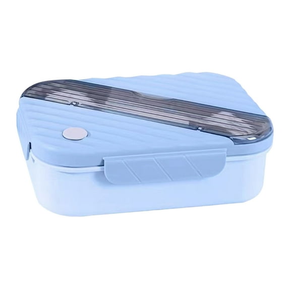 Meitianfacai 1250ml Bento Lunch Box for Adults, Leak Proof Microwaveable Food Containers, Multi-Compartment Meal Prep Containers Reusable, Plastic Lunch Box (9.06x6.30x2.76in)(Blue)