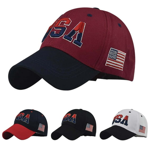 Meitianfacai 1PC Casual Cotton Baseball Cap - Patriotic Independence Day Hat for Men & Women, Adjustable Outdoor Cap for Camping, Travel, and Gardening (White)