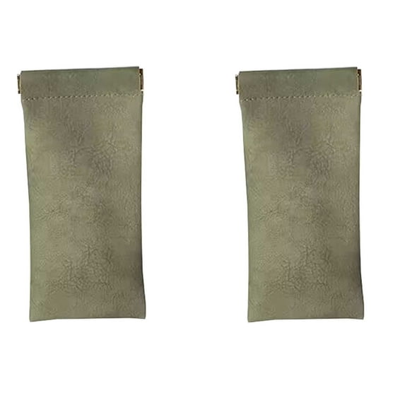 Meitianfacai 2-Pack Velvet Sunglasses Storage Bag - Auto Closure Compact Eyeglass Case for Travel, Scratch Protection (6.88x3.14in)(Green)