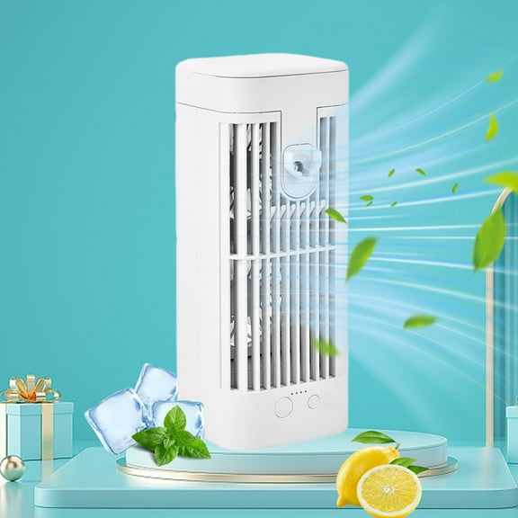 Meitianfacai 2024 Upgraded Portable Air Conditioners, Mini Air Conditioners, 3 Wind Speed Portable AC, 120ml Water Tank Air Cooler for Room/Kitchen/Office/Desk, White