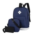 thumbnail image 1 of Meitianfacai 3-Piece College Style Backpack Set - Fashionable Campus Backpack with Shoulder Bag & Handbag, Lightweight Breathable Fabric, Multi-Color Options for College & Travel (Blue), 1 of 6