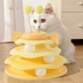 thumbnail image 1 of Meitianfacai 3-Tier Cat Spinner Toy Track Set,Interactive Exercise Wheel with Rolling Balls for Kitten Stimulation and Boredom Relief,Large Chassis Fits Multi-Cat Play,Easy Clean（Yellow）, 1 of 6