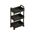 thumbnail image 1 of Meitianfacai 3-Tier Rolling Cart Organizer 14.5x9.8x27.5 Inch, Mobile Kitchen Trolley with Wheels for Bedroom, Bathroom & Office, Multi-Purpose Storage Shelf(Includes Hooks & Sticker)(Black), 1 of 6