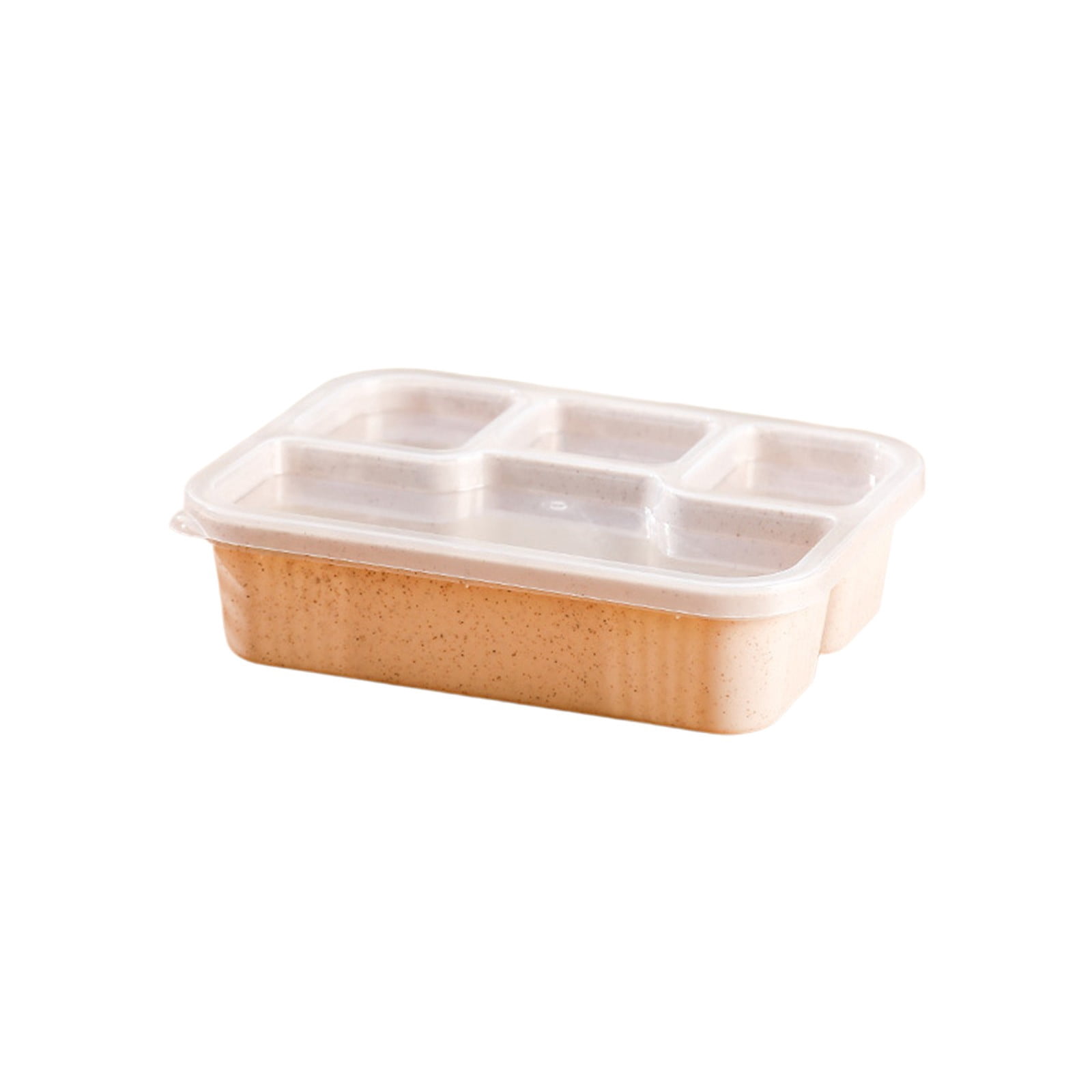 Meitianfacai Divided Lunch Box with 4 Sections, Airtight Plastic