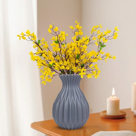 Meitianfacai 6.69" Hydroponic Vase - Imitation Ceramic Plastic Flower Vase, Decorative Pineapple Design for Fresh/Dried Flowers - Perfect for Home & Office Decor(Gray)