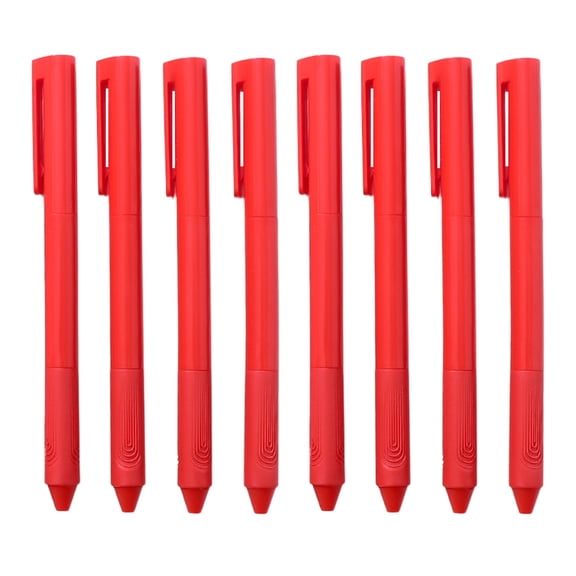Meitianfacai 8pcs Revolving Gel Pens - 0.5mm Fine Point Smooth Writing Retractable Pens for Office, Note Taking, Bulk Supplies. (5.5in)(Red)