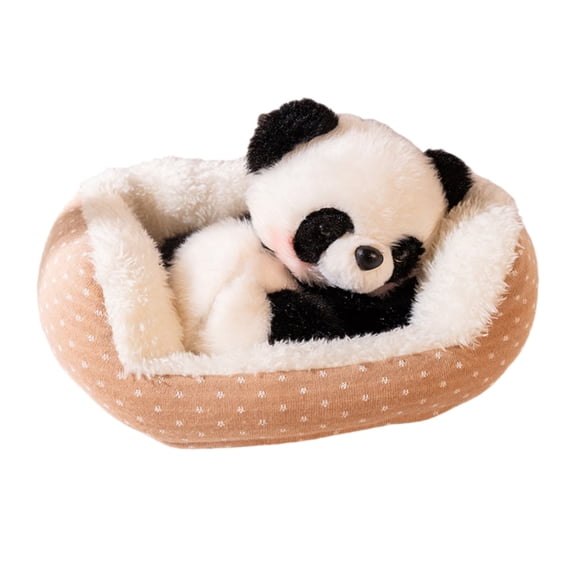 Meitianfacai Adorable Animal Figurines, Cute Lying Down Pet Statues, Soft Poseable Decorative Accents for Home and Office