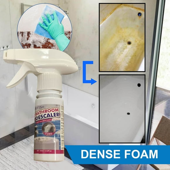 Meitianfacai Bathroom Cleaner, Removes Lime Calcium Rust ,Bathroom Glass Descaler Tile Faucet Remover Tub Cleaner 60ml