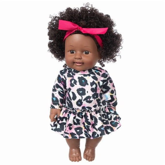 Black Dolls 12in American African Doll for Aged 2 3 4 5 6 7 Years Fashion Play Doll Reborn Toy Doll - Life Size Soft Adjustable Perfect for Birthday