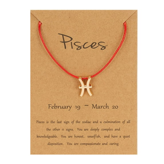 Feledorashia Clearance Deals Bracelet for Women Mother's Day Gifts Paper Card Twelve Constellation Nylon Rope Alloy Pendant Necklace Holiday Gift