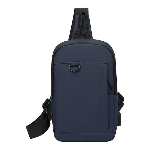 Meitianfacai Business Casual Chest Pack, Slim Profile Crossbody Bag with RFID Protection, Professional Organizer for Work and Travel (Blue)