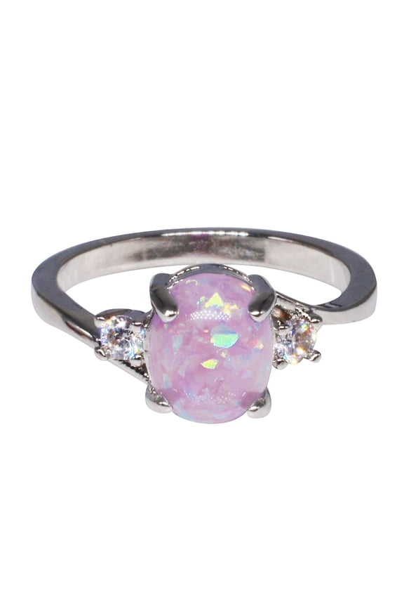 Christmas Gifts Rings Clearance Rings for Women Valentine's Day Gifts Opal Ring Round Opal Purple Stone Hand Jewelry Fashion Jewelry Ring