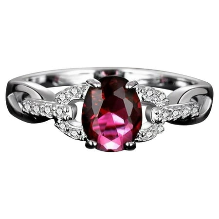 Meitianfacai Christmas Gifts Rings Rings for Women Valentine's Day Gifts Ring Round Wedding Band Anniversary Gift Accessory Rings, Size:7