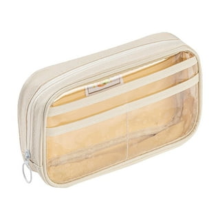 The Clear XL Pouch by Case-it, Large capacity clear pencil case, clear  zipper pencil pouch, transparent pen pouch, travel toiletry bag, cosmetic  bag