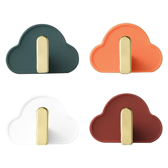 Meitianfacai Cloud-Shaped Wall Hooks, No-Drill Adhesive Hooks, Decorative Home Organization, Strong Hold Wall Hangers, Multi-Purpose Storage Solution, Set of 4 Stylish Hooks