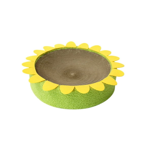 Meitianfacai Corrugated Cat Scratcher and Rest Bed, Non-Shedding Scratch Pad with Interactive Toy Feature for Indoor Cats, 15.7 Inches