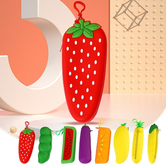 Meitianfacai Cute Pencil Case , Soft Silica gel Pencil Bag Portable Pen Bag Stationery Storage Bag for Gifts