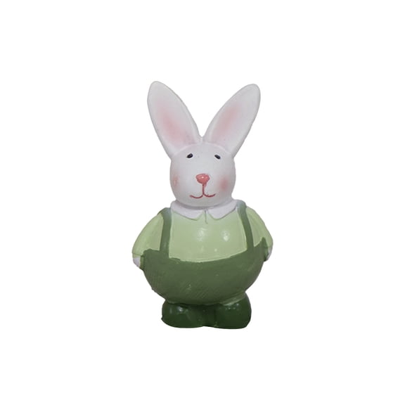 Meitianfacai Easter Resin Bunny Figurine, Adorable Tabletop Decoration for Home and Office, Drumming Rabbit Statue for Shelf, Mantel or Desk Display, Spring Holiday Gift Idea