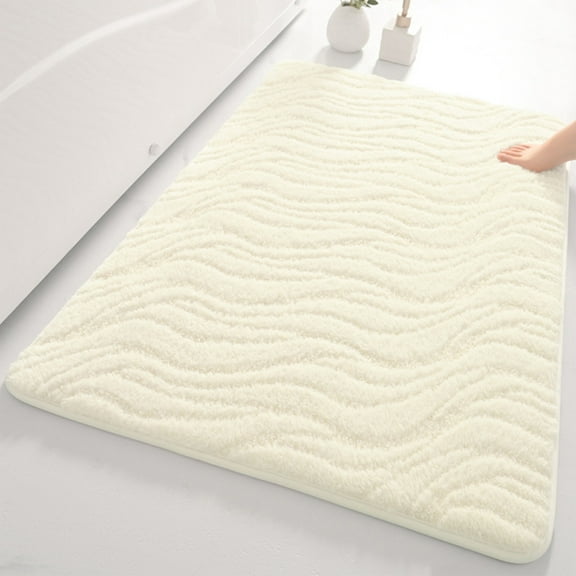 Meitianfacai Extra Thick Microfiber Striped Door Mat - Non-Slip Bathroom Kitchen Entry Rug Water-Absorbent Floor Mat For Bathroom Threshold Kitchen Doorway Foot Mat
