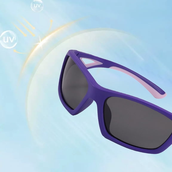 Meitianfacai Flexible Polarized Sunglasses - Wraparound Protective Frame with Breathable Design, UV Filtering HD Lenses for Outdoor Sports​（Purple）