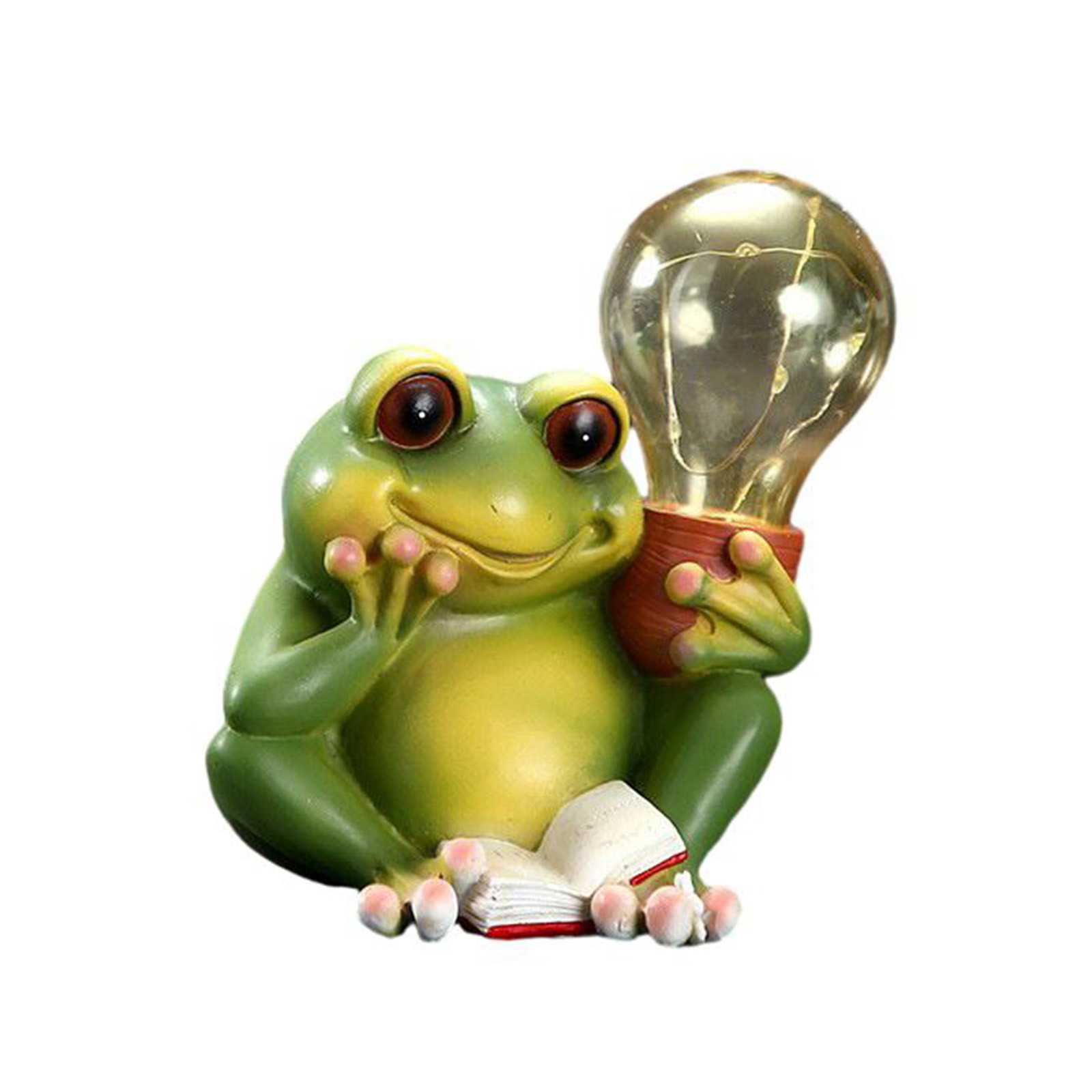 Meitianfacai Frog Garden Decoration with Solar Lantern,Resin Solar Frog Statue with Solar Lights