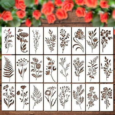 Meitianfacai Garden Fence Large Flower Stencils-DIY Decoration 2024 New Reusable Floral Stencil For Painting On Wooden Wall Hedge Patterns
