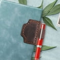 thumbnail image 1 of Meitianfacai Genuine Leather Magnetic Pen Clip with Vintage Design, Handcrafted Leather Bookmark and Pen Holder with Strong Magnet for Office and Reading Accessories (Brown), 1 of 5