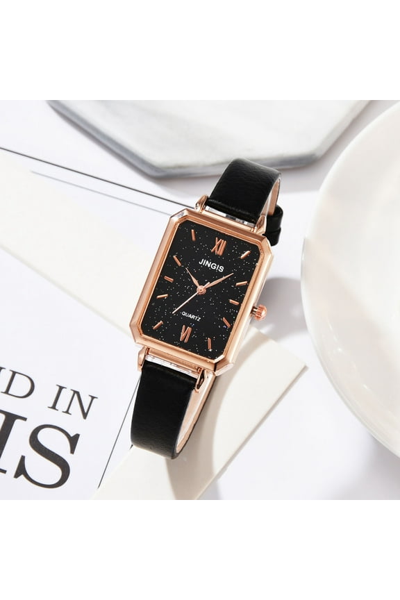 Christmas Gifts Meitianfacai Gifts for Her Watch for Women Mother's Day Gifts JINJIS Ladies Rectangular Face Casual Quartz Leather Strap Watch